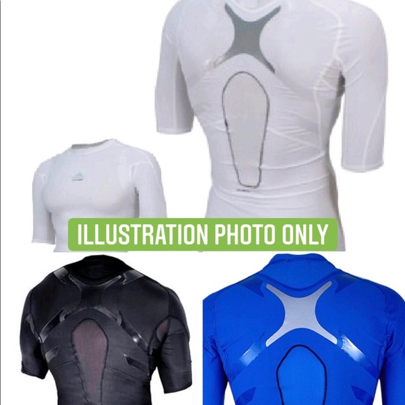 ADIDAS TechFit Powerweb ClimaLite Shirt Large Gray Half Sleeve Active Top Men’s - Picture 7 of 16